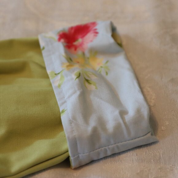 Crazy Horse Reversable Trench Style Coat Green/Floral Size Large 100% Cotton - Picture 5 of 12